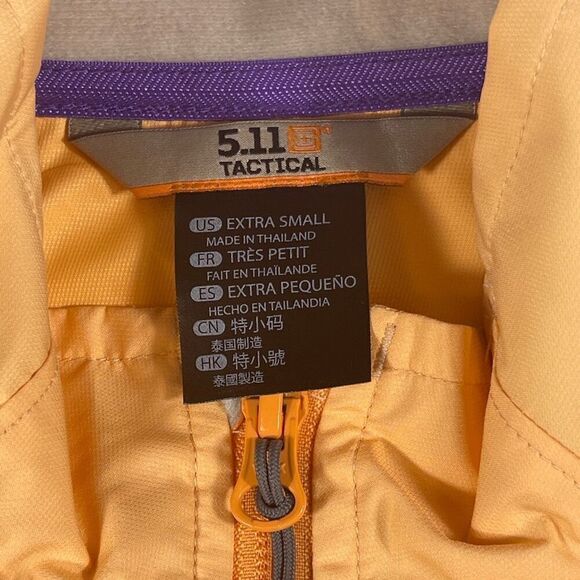 5.11 Tactical Orange Cascadia Zip Up Windbreaker Packable Vest Size XS - Picture 3 of 7